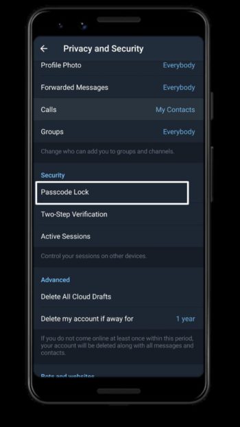 How to Enable Passcode Lock in Telegram