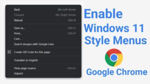 Enable Windows 11 Style Menus in Google Chrome