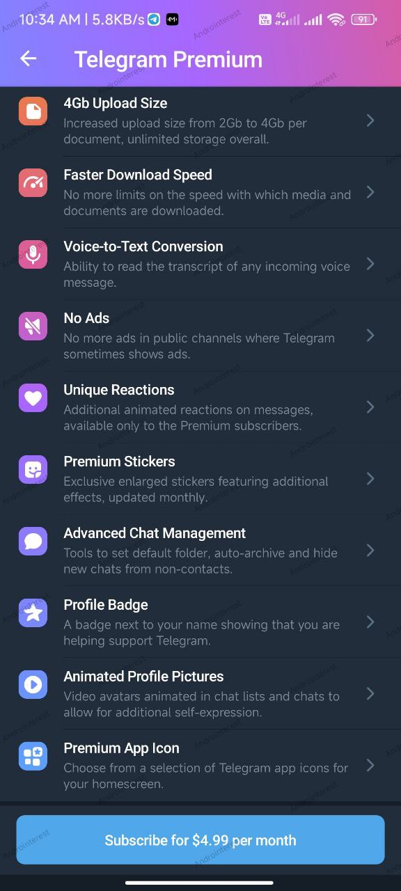 Telegram Premium features and pricing